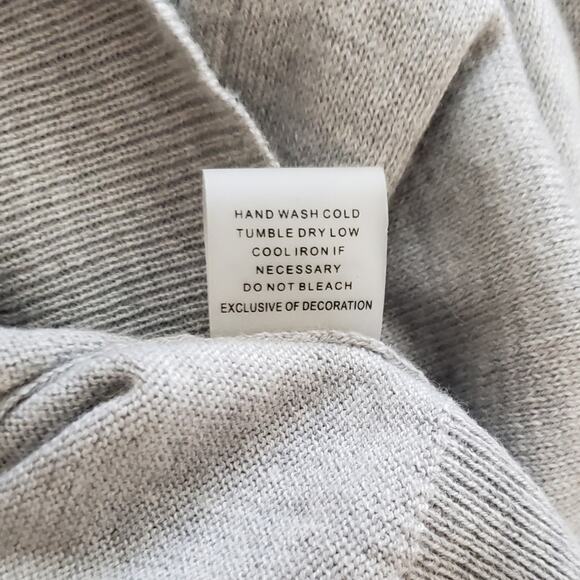 Brixon Ivy Fierro Women's Large Lace Elbow Patch Gray Crew Neck Sweater NWT - Picture 6 of 7